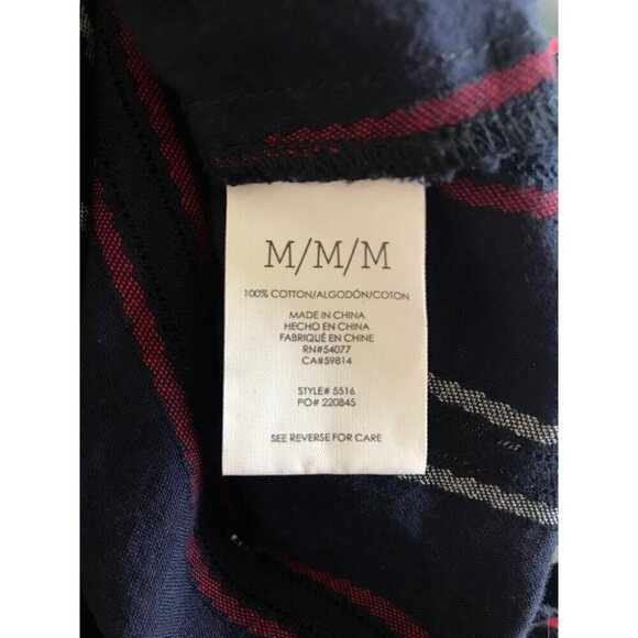 CABI Freedom Stripe Flag Blouse Size Medium Navy, Red, White Balloon Sleeves - Picture 9 of 9